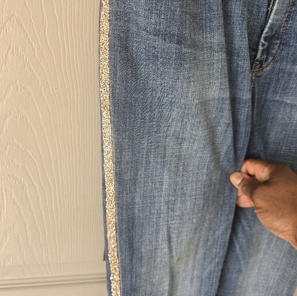 Chico's So Slimming Side-Stripe Girlfriend Ankle Jeans WOMEN'S Size 0 Blue 28x28 - Picture 5 of 13